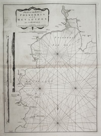 Plan of the Bays of Polkerris and Mevagissey in Cornwall by British School