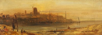 Sunset: Seaport and Lighthouse, c.1825 by British School