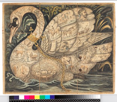 The Noble game of the Swan: Game board with 19 compartments by British School