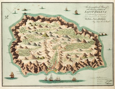 This geographical plan of the Island of Saint Helena is dedicated by permission to Field Marshal His Royal Highness the Duke of Kent and Strathearn by British School