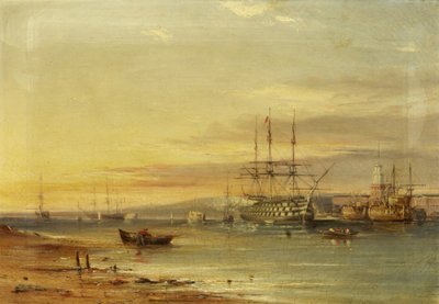 View of Portsmouth Harbour, Showing H.M.S. 