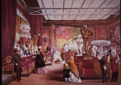 Visitors flock to the Great Exhibition in 1851 to view art and science exhibits by British School