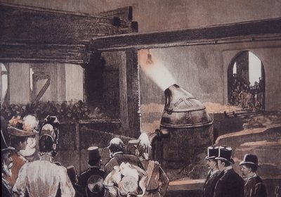 Visitors Watching Bessemer Steel Process at John Brown and Co Foundry by British School