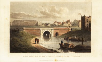 West Portal to Islington Tunnel, with a horse towing a barge along Regent’s Canal by British School