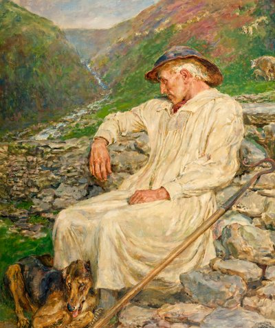 Michael and the Unfinished Sheepfold, 1920 by Briton Riviere