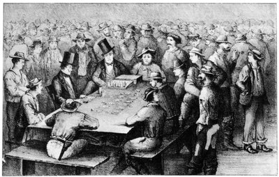 Gambling in the Mines, Faro, California by Britton and Rey