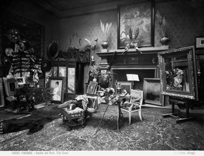 The study of the painter and Professor Tito Conti, Florence by Brogi Brogi