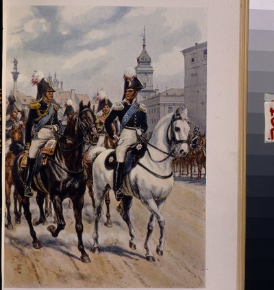 Emperor Alexander I with Grand Duke Constantine Pavlovich of Russia by Bronislaw Gembarzewski
