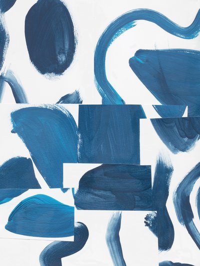 Abstract Blue Shapes by Bronwyn Baker