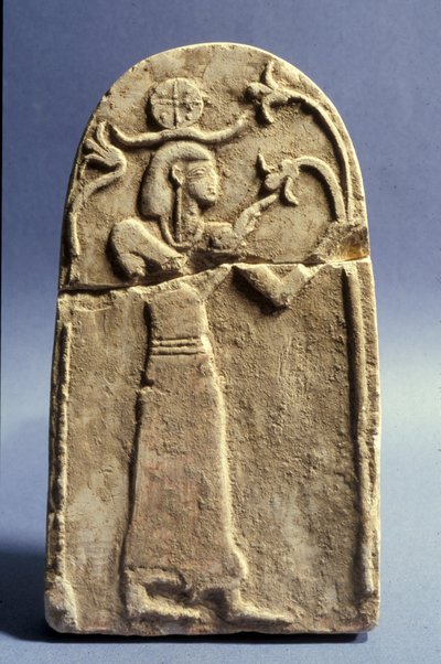 Stele Depicting a Deity Worshipping the Tree of Life by Bronze Age