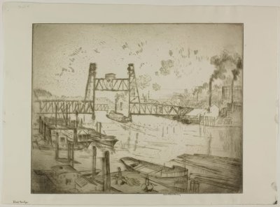 Portland, Ore. - Steel Bridge by Bror Julius Olsson Nordfeldt