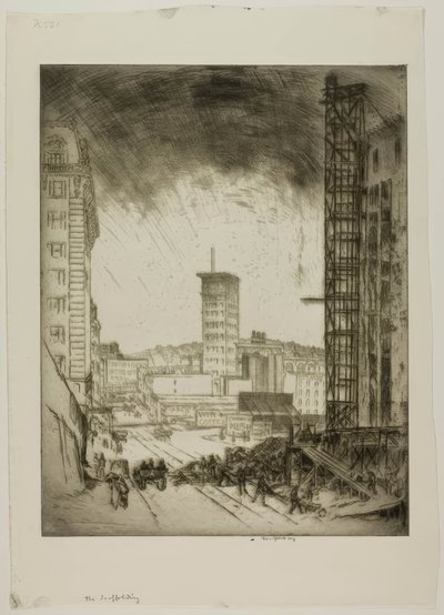 The Scaffolding by Bror Julius Olsson Nordfeldt