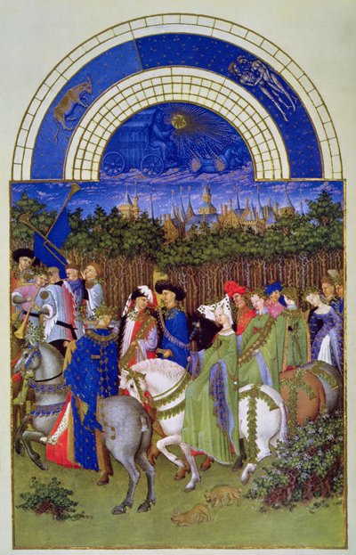 Facsimile of May: Courtly Figures on Horseback, from 