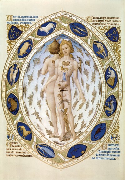 The Human Body and the Horoscope, from "Les Tres riches Heures du Duc de Berry" (miniature) by Brothers Limbourg