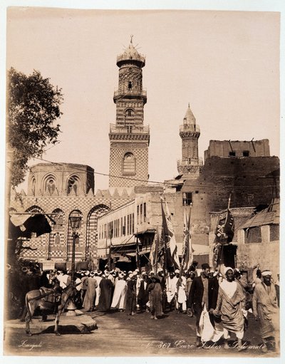 Party in the streets of Cairo - photograph by the Zangaki brothers, late 19th century by Brothers Zangaki