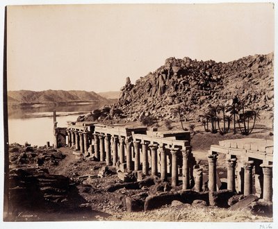 Ruins of the Temple of Isis in Egypt - Photograph of the Zangali Brothers, Late 19th Century by Brothers Zangaki