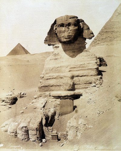 The Sphinx - photograph by the Zangali Brothers, late 19th century by Brothers Zangaki
