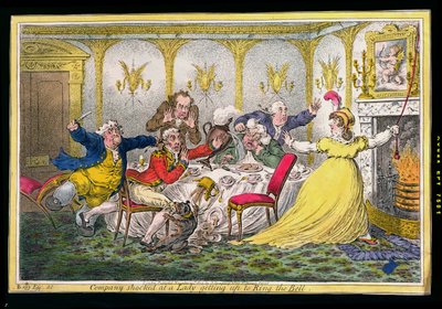 Company Shocked at a Lady Getting Up to Ring the Bell, etched by James Gillray, published by Hannah Humphrey in 1804 by Brownlow North