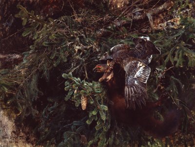 Marten and Blackcock by Bruno Andreas Liljefors