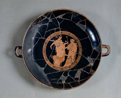 Interior of an attic red-figure cup depicting Apollo and Artemis, c.495-490 BC by Brygos Painter