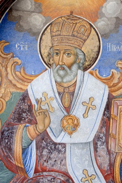 Fresco at Church of Nativity of Virgin, Rila Monastery, Bulgaria by Bulgarian School