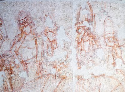 Figures of Horse Riders, Detail from Triumph of Death, by Bonamico Buffalmacco by Buonamico Buffalmacco
