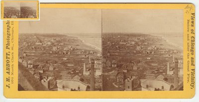 Stereograph of View North from the Water Tower After the Chicago Fire of 1871, 1871 by Burke and Koretke Burke and Koretke