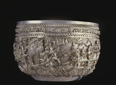 Bowl with Courtly Scenes, Late 19th Century by Burmese School