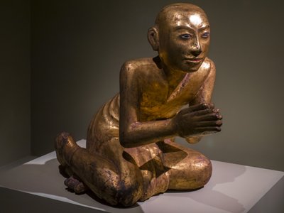 Monk Kneels in Prayer, Burma by Burmese School