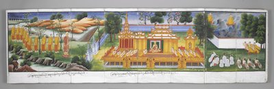 Palace Scene, Scenes from the Life of Buddha by Burmese School