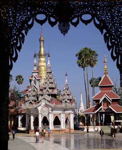 The tazaung of the Shwedagon Pagoda by Burmese School