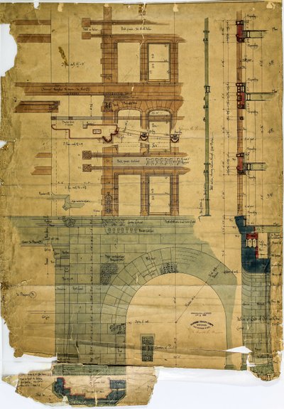 Rookery Building, Chicago, Illinois, Elevation and Section by Burnham and Root