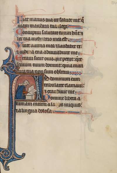 Initial A: A Noblewoman Seated on the Ground Reading by Bute Master