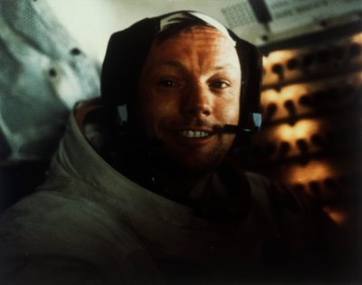 Commander Neil Armstrong in the Lunar Module on the Moon, Apollo 11 Mission by Buzz Aldrin