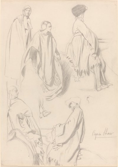Studies of Men and Women in Medieval Dress by Byam Shaw
