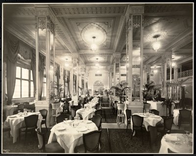 A Dining Room at the Robert Treat Hotel, Newark, New Jersey, 1916 by Byron Company
