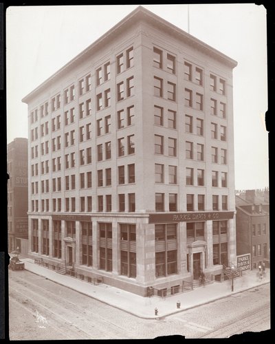 Exterior View of the Parke, Davis and Co. Building, Hudson and Vestry Streets, New York by Byron Company