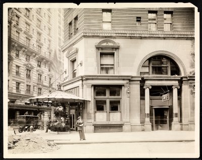 Flower stand and entrance to the Hotel Imperial Cafe at Broadway and 32nd Street, New York by Byron Company