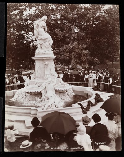 Heinrich Heine Monument (Lorelei Fountain) and the Crowd Present at the Unveiling, Grand Concourse and 164th Street, The Bronx, New York by Byron Company