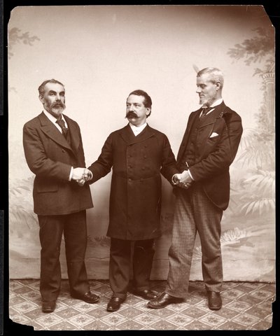 Labour Leaders Samuel Gompers, John Burns and Holmes by Byron Company