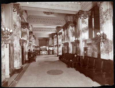 Lobby and Registration Desk at the Hoffman House Hotel by Byron Company