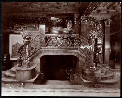 Main stairway in the lobby of the Hotel Imperial, 1904 by Byron Company