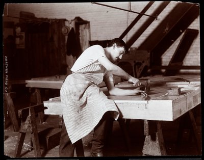 Man Working in the Hardman, Peck und Co. Piano Factory, New York, 1907 by Byron Company