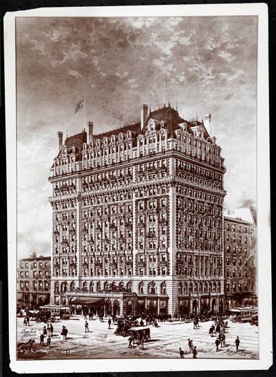 Photograph of a Drawing of Hotel Knickerbocker, South East Corner, 42nd Street and Broadway, New York, 1900 by Byron Company