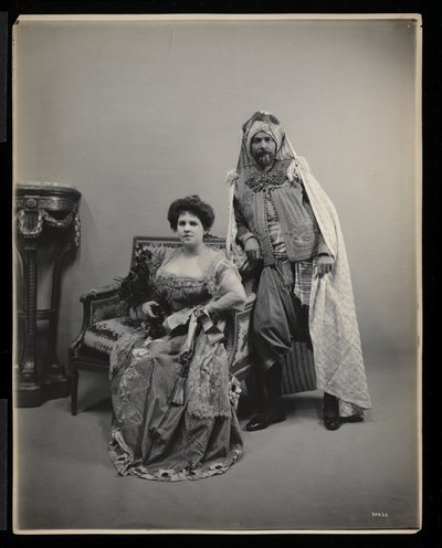 Portrait of an unidentified man and woman at the James Hazen Hyde Ball, New York, January 31, 1905 by Byron Company