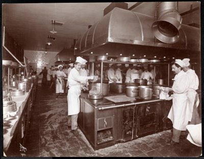 The kitchen at the Ritz-Carlton Hotel, c.1910-11 by Byron Company