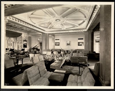 The Lounge, Looking East at the Hotel White, 37th Street and Lexington, New York, 8th March, 1937 by Byron Company