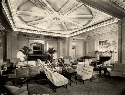 The Lounge, Looking South-West at the Hotel White, 37th Street and Lexington Avenue, New York, 1937 by Byron Company