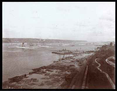 View of U.S. Warships in the Hudson River During Prince Louis of Battenberg