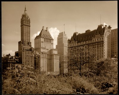 View of the Savoy Plaza Hotel, 59th Street and Fifth Avenue, New York, c.1937 by Byron Company